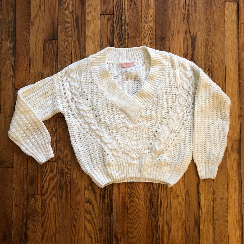 Urban Outfitters Ivory Cable knit sweater